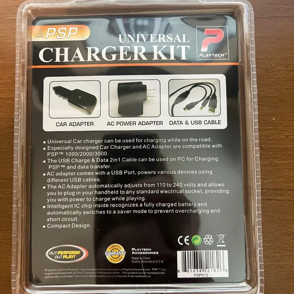 Playtech Portable / PSP Power Charger KIT NEW/SEALED 1000/2000/3000